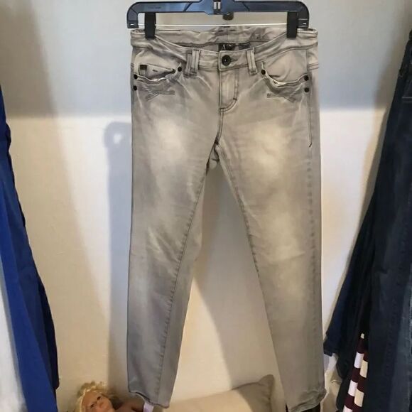 Armani Exchange Denim - Armani Exchange distressed gray stretch denim sz 4